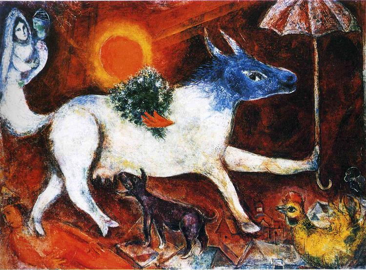 Marc Chagall's painting, 'Cow with Parasol'