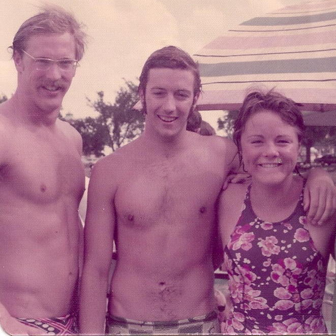 Photo of John Kinsells, Phil Dodson, and Sandra Bucha, 1974