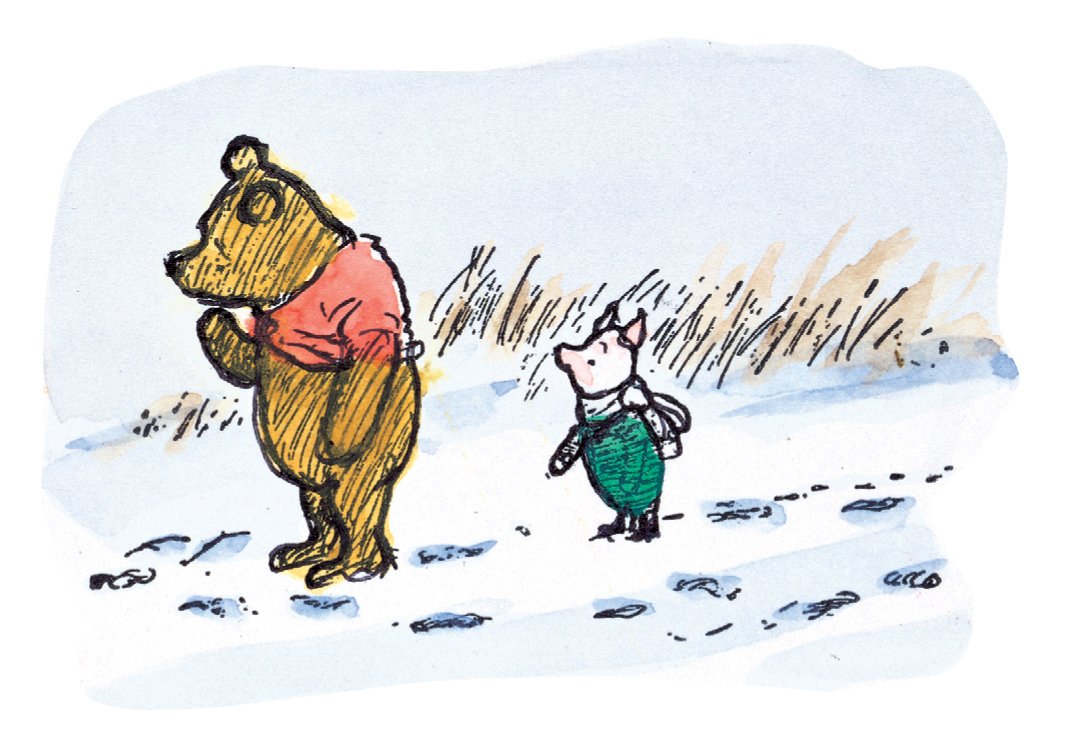 Pooh and Piglet still puzzling over a woozle