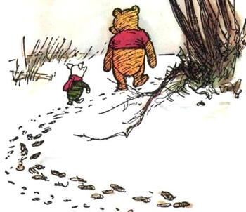 Pooh and Piglet tracking Woozles.